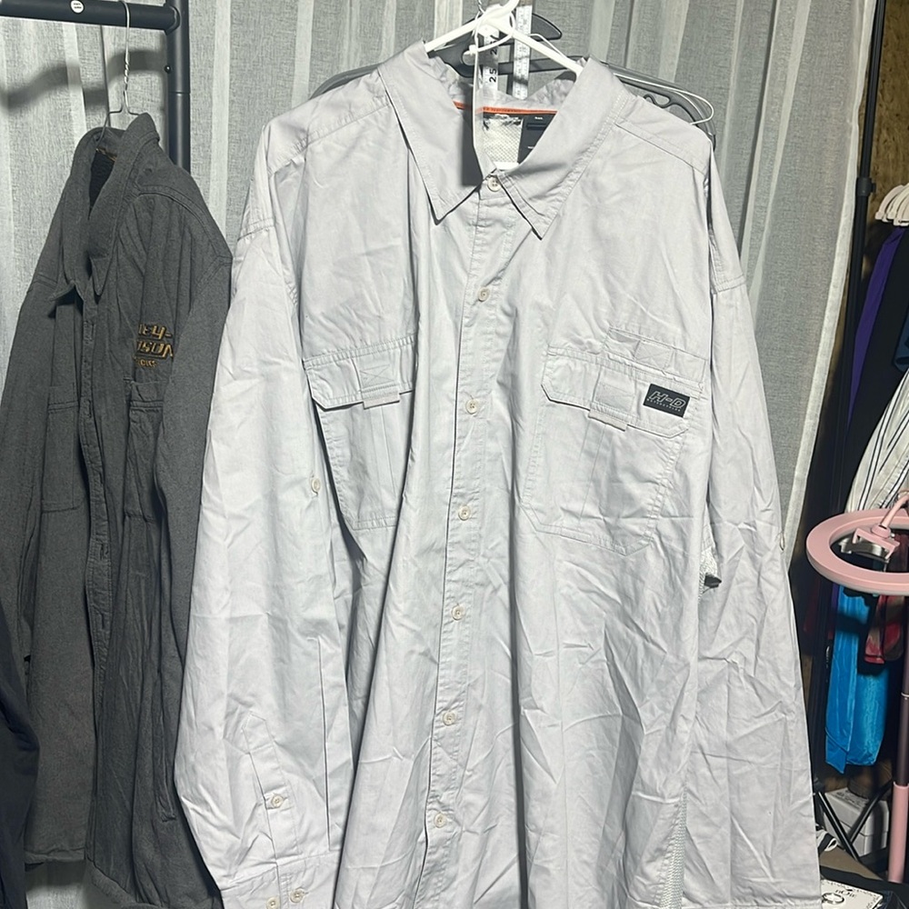 HD Gray Button Up Top